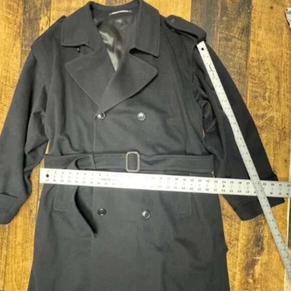Steinbock Himalaya Loden Wool Air Force Trench Coat‎ Double Breasted Black 40R - Picture 7 of 10